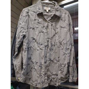 Capistrano Womens Blouse Button-Up Embroidery 16W